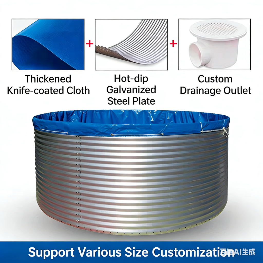 Galvanized steel water storage tank